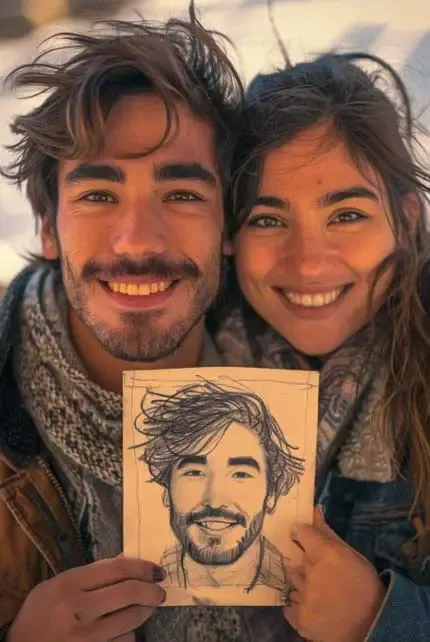 Romantic couple connection inspired by astrology